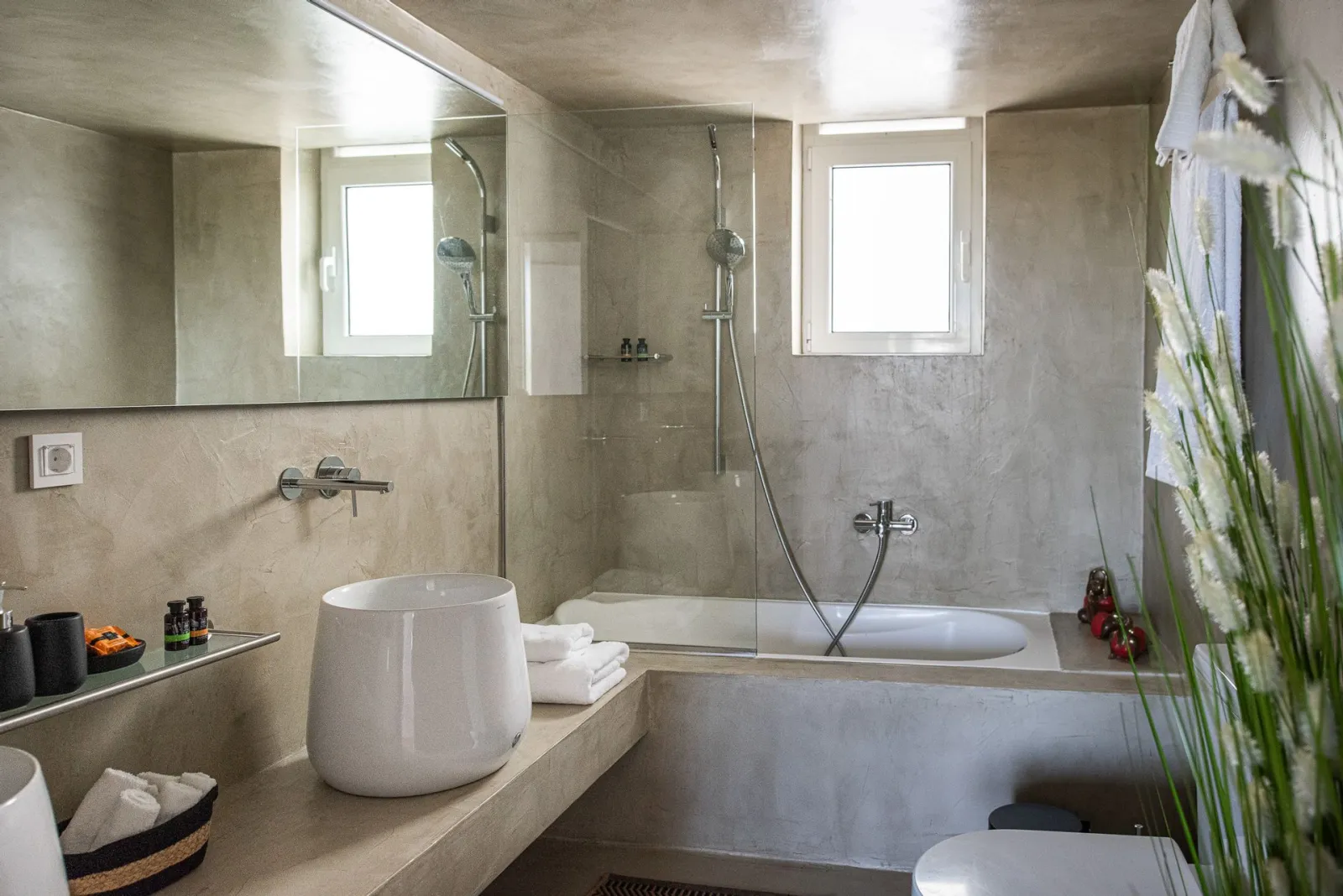 Elegant marble bathroom.
