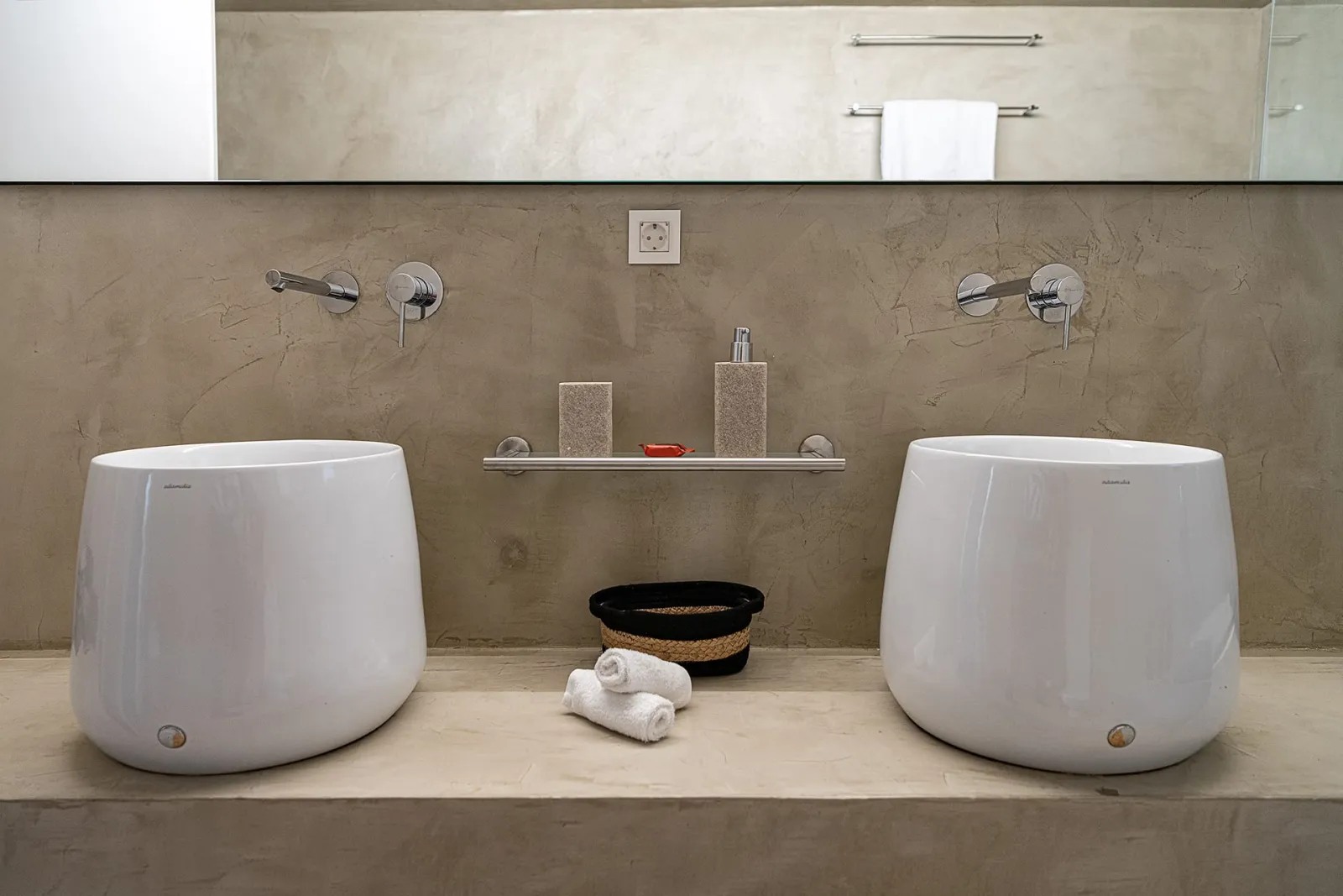 Modern bathroom with walk-in shower