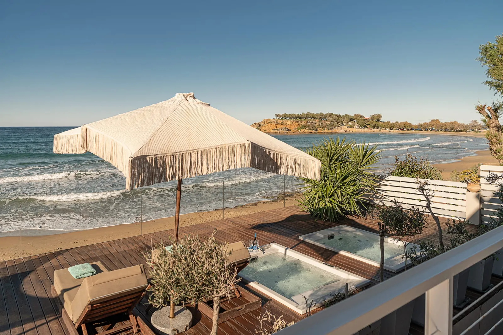 Outdoor lounge for sunset moments