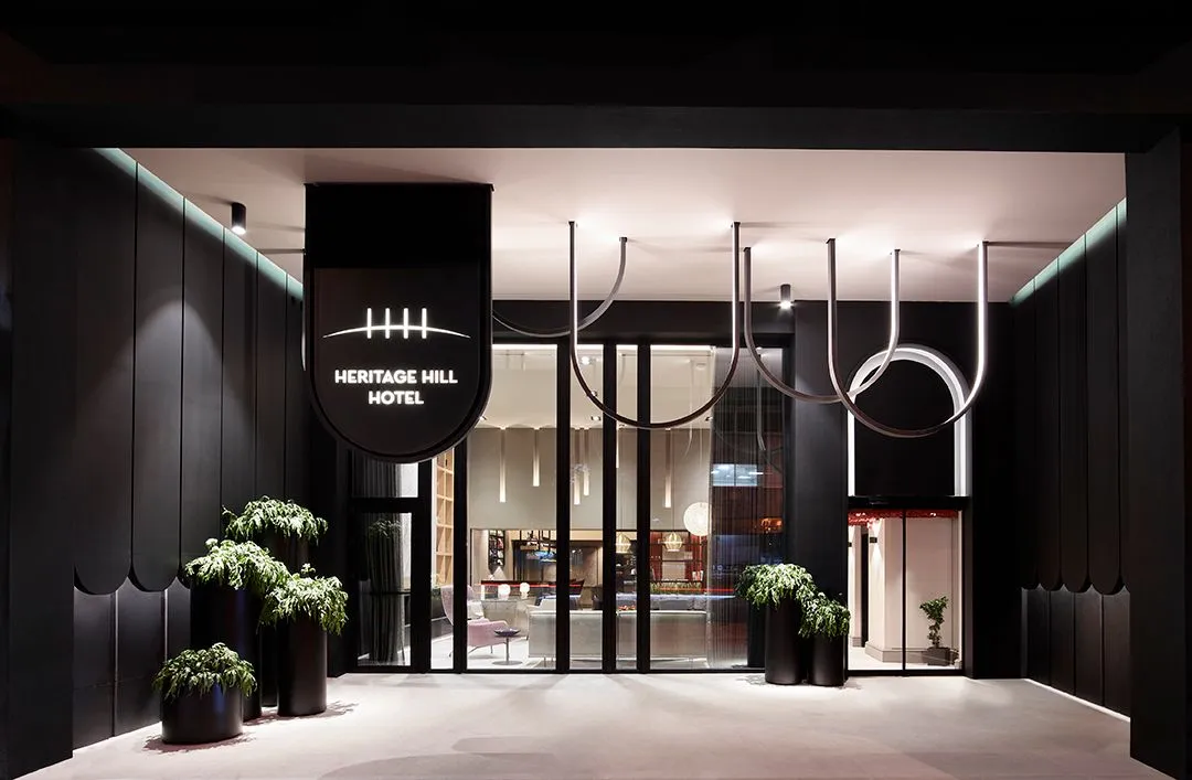 The main entrance of the hotel