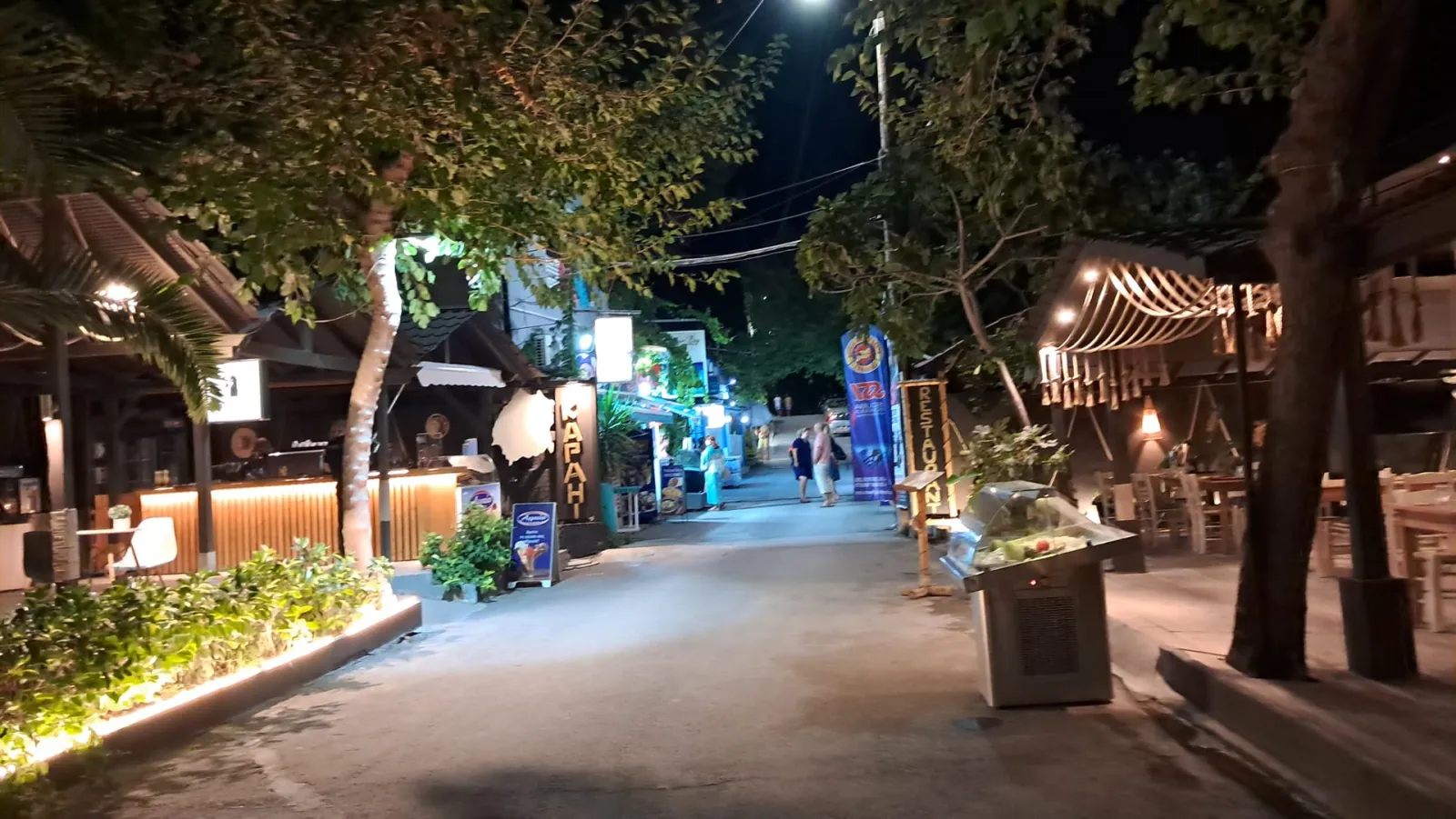 our small street , live music events, mini market,kiosk, pizzaria
