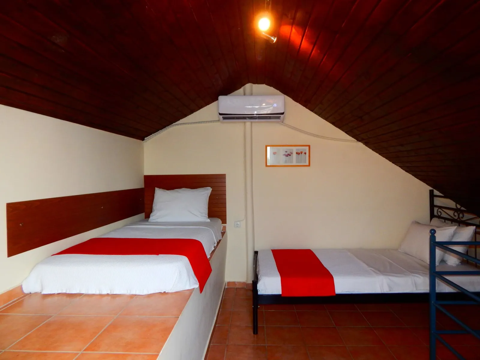 Kripis house villa Pefkohori.Third level- Attic with two beds and a big terasse with sea view - A/C