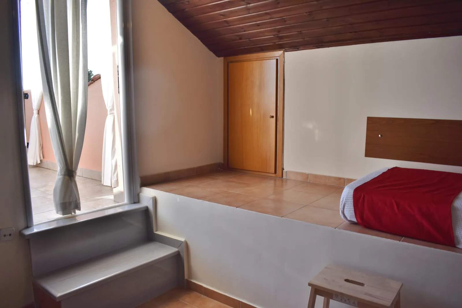 Kripis house villa Pefkohori.Third level- Attic with two beds and a big terasse with sea view - A/C