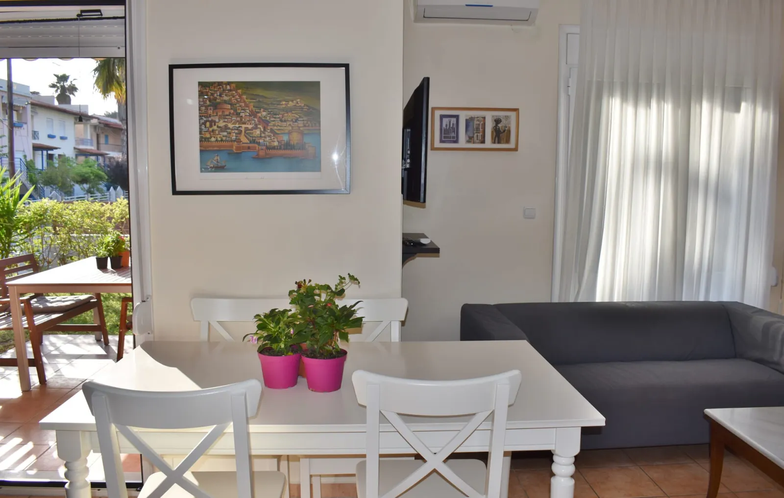 Kripis house villa PefkohoriFirst level- Sitting room with kitchen and private small garden. Also small WC in this level- A/C