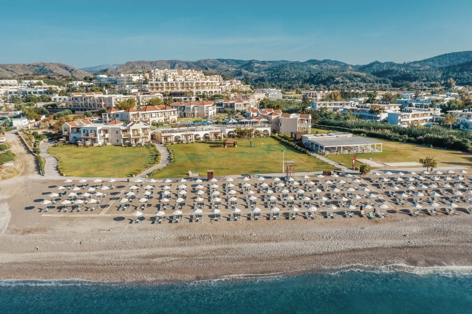 overall view of the hotel and the beach