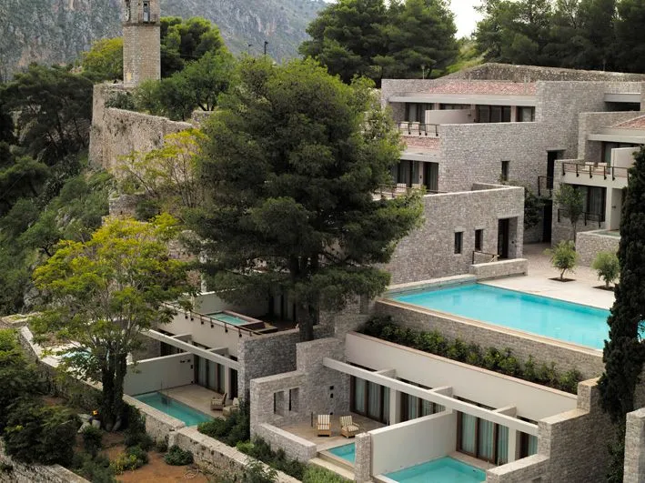 Aerial view villas