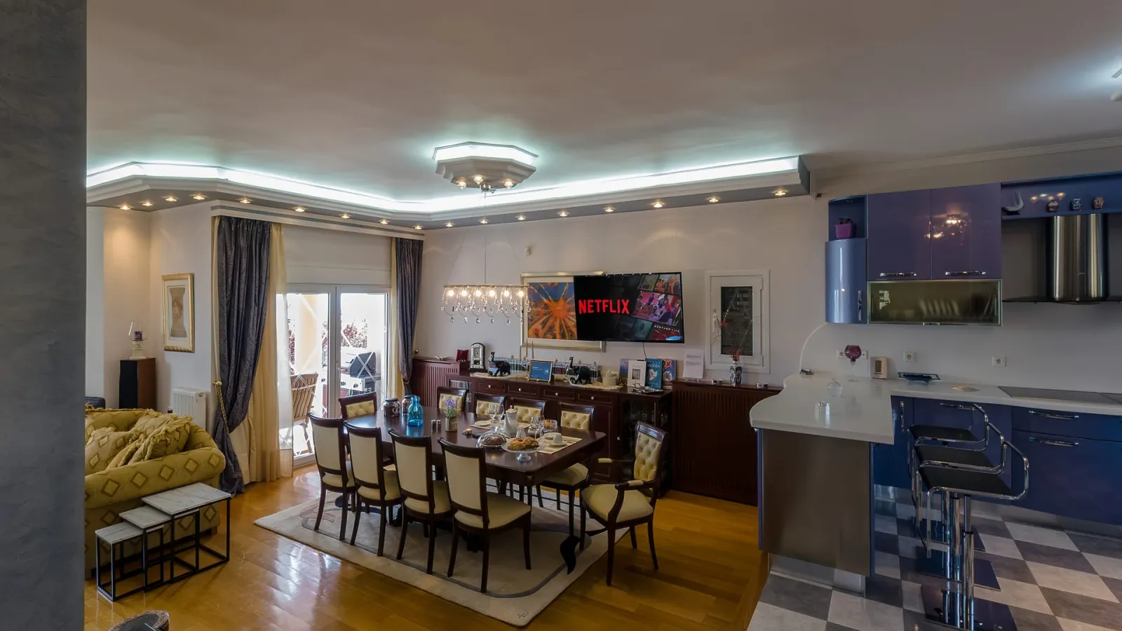 Another part of dining room, in the space of living room, where you can watch movies etc. on TV, THROUGH NETFLIX.