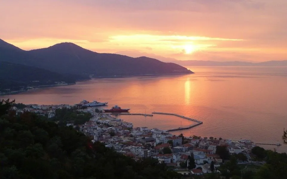 Limenas Old Port as seen from Acropolis hill