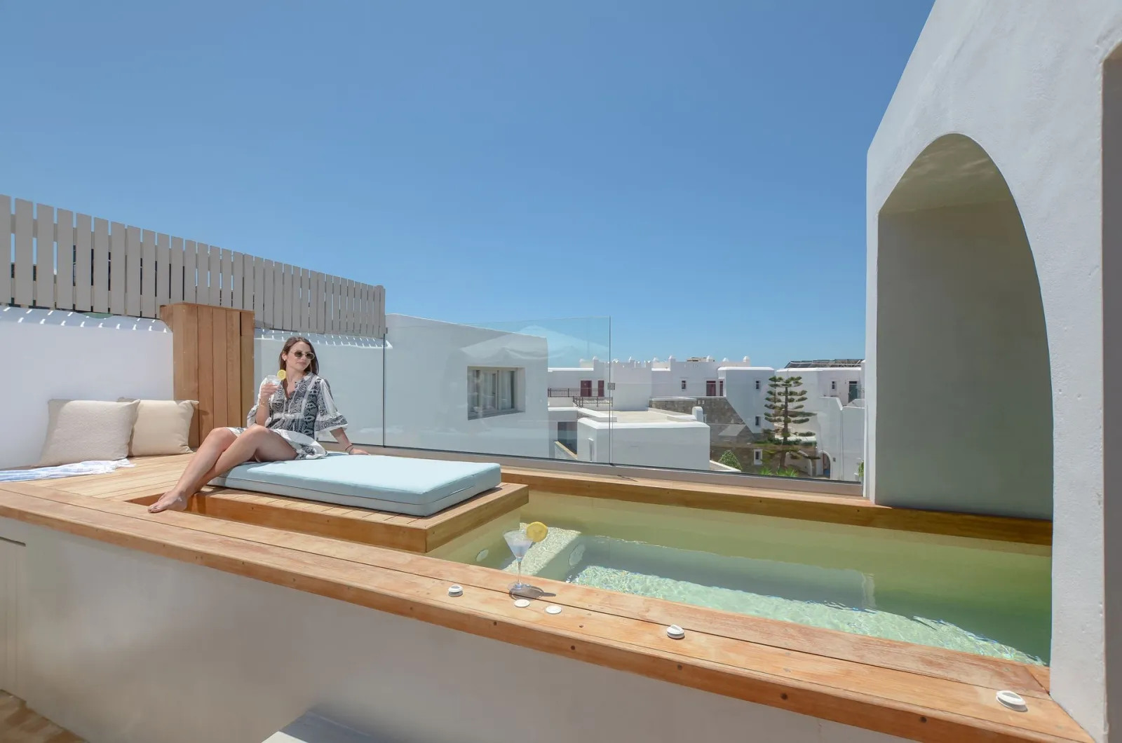 argo cabana suite with steam bath and outdoor heated plunge pool