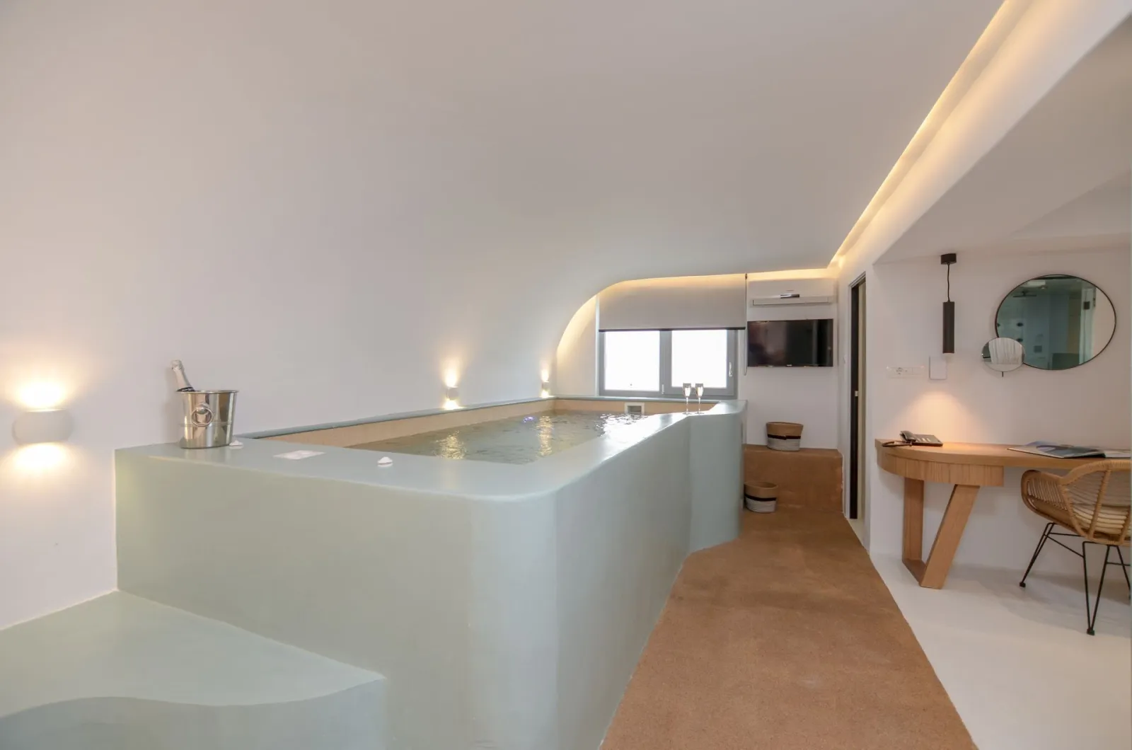 atalanta semibasement suite with steam bath and indoor heated plunge pool