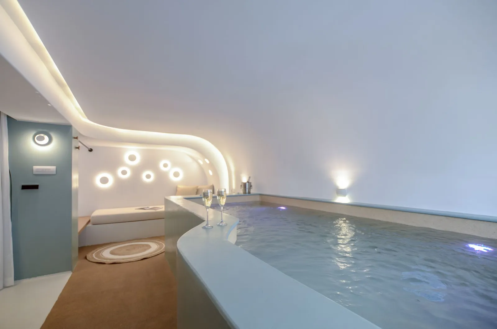 atalanta semibasement suite with steam bath and indoor heated plunge pool