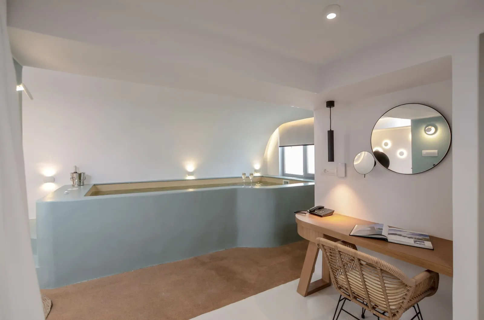 atalanta semibasement suite with steam bath and indoor heated plunge pool