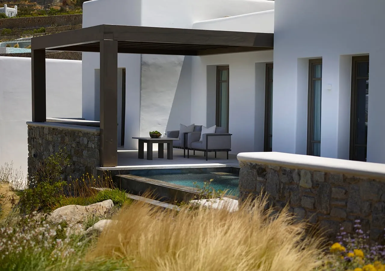 3 Bedroom | Rose Villa with Private Heated Pool | Mykonos Town - Megali Ammos