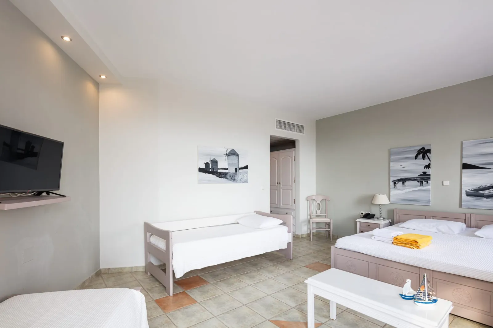 Aegean Quadruple Room with Balcony &amp; Sea View