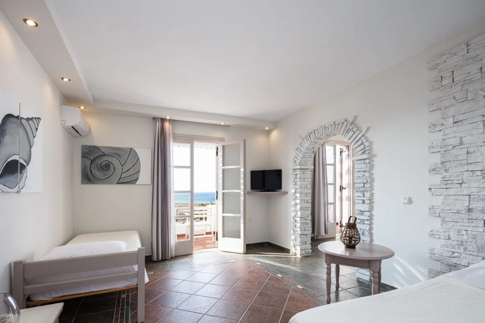 Aegean Quadruple Room with Balcony &amp; Sea View