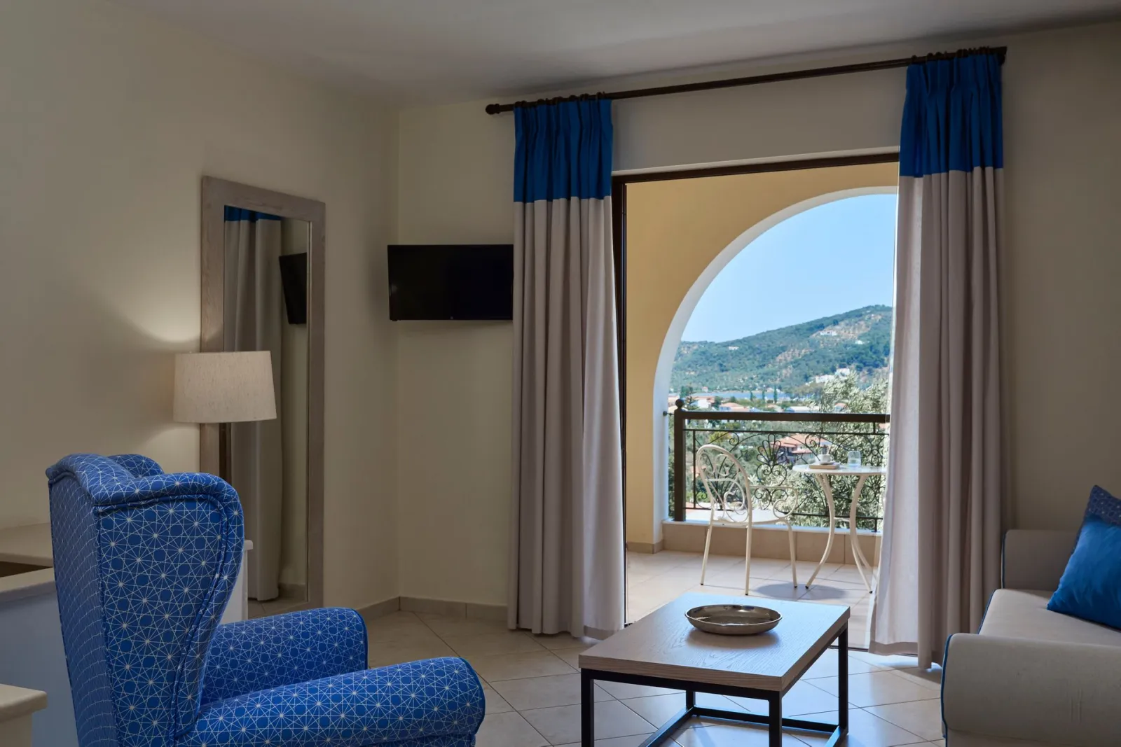 Three Bedroom Skiathos Living Sea View