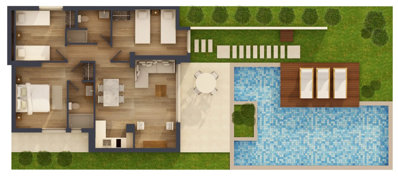 Exclusive 3 Bedroom Suite with private pool