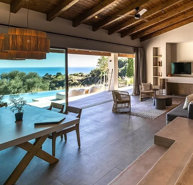 Eliamos Sea View Three Bedroom Villa with Outdoor Private Pool