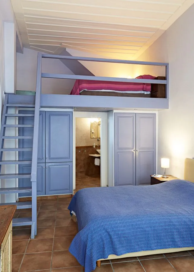 Blue and Yellow Mezzanine Studio