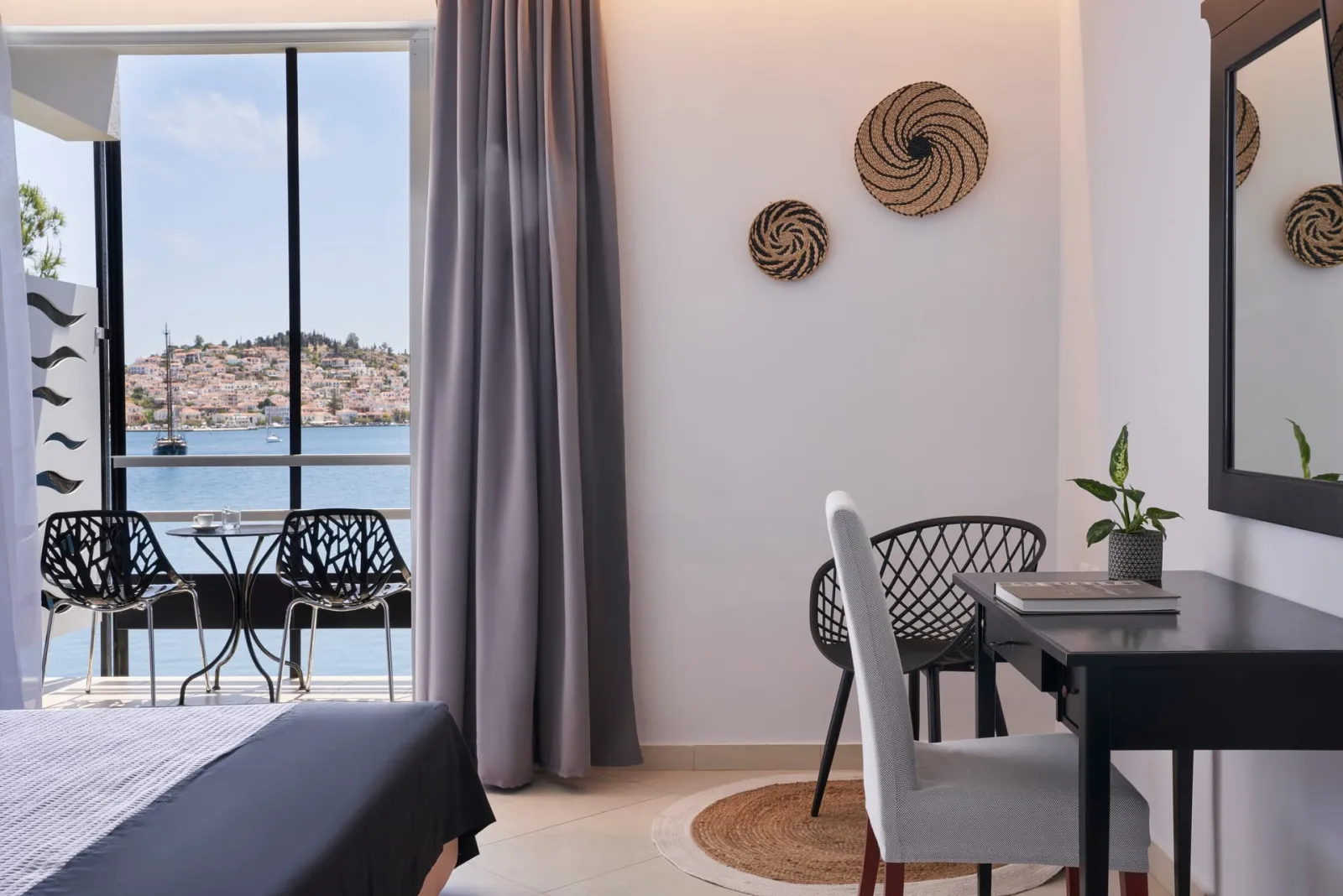 Superior Double with Sea and Poros Town View