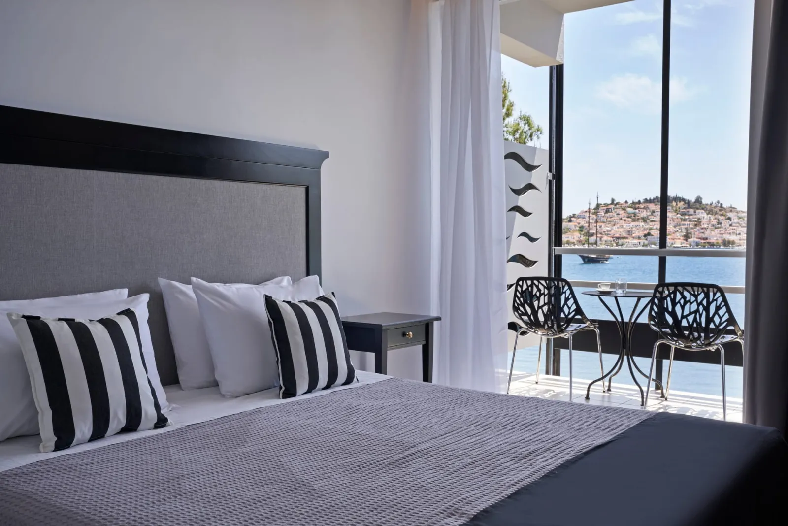 Superior Double with Sea and Poros Town View