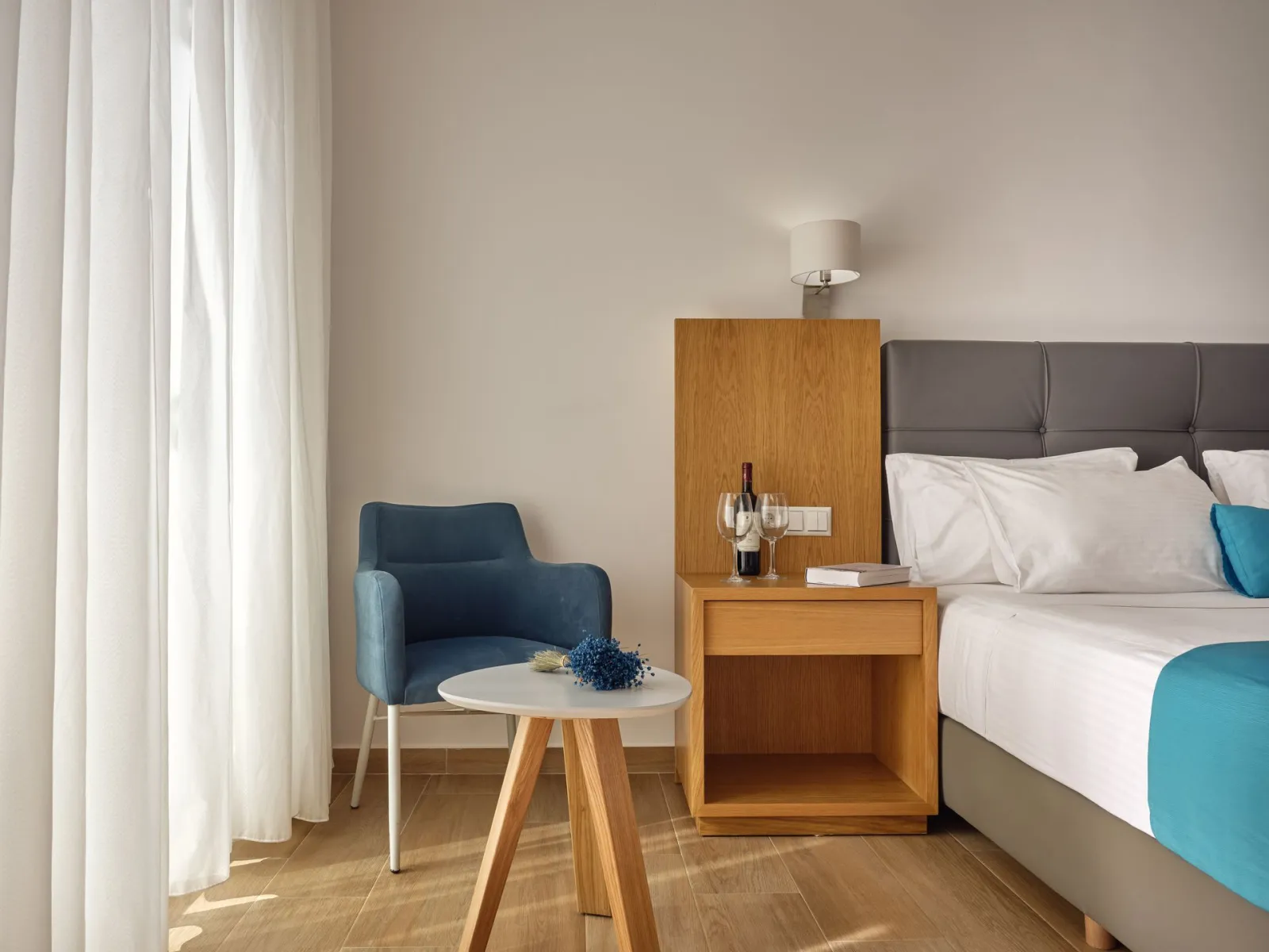 Deluxe Double Room with Pool View and Side Sea View