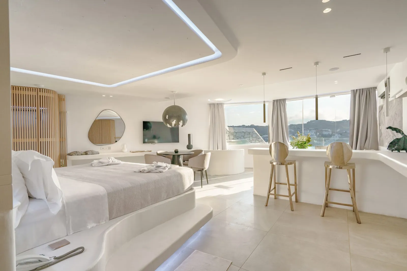 Mykonos Honeymoon Luxury Suite with Outdoor Jetted Tub