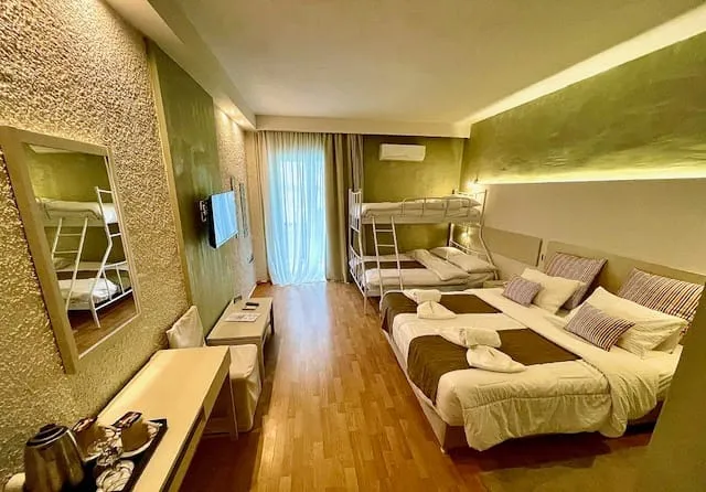 FAMILY room with No view from the Balcony